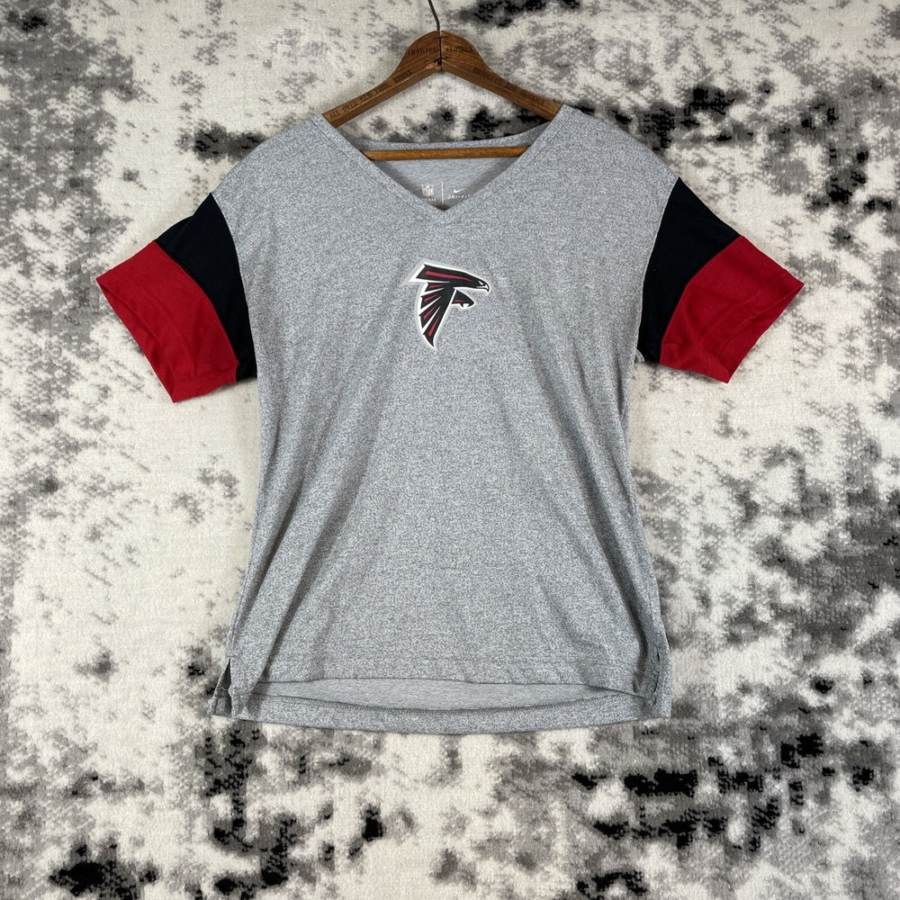 Nike Team Apparel Top Womens Size Medium Atlanta Falcons Gray Short‎ Sleeve